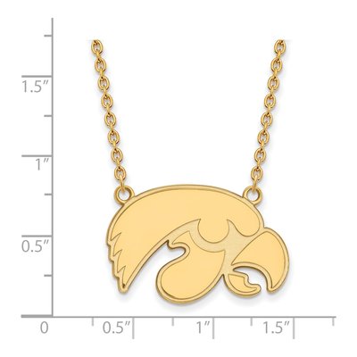 University of Iowa Gold-Plated Sterling Silver Large Hawk Pendant Necklace – view 2