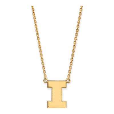 University of Illinois Gold-Plated Sterling Silver Large Letter I Pendant Necklace