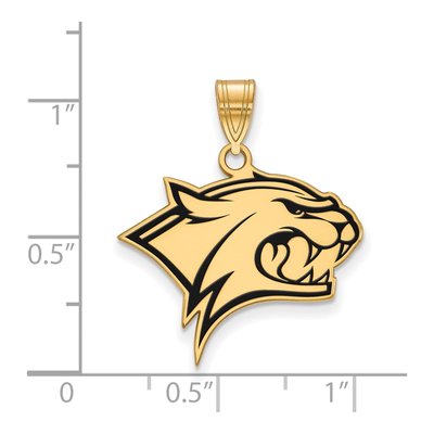 University of New Hampshire Gold-Plated Sterling Silver Large Wildcat Pendant – view 2