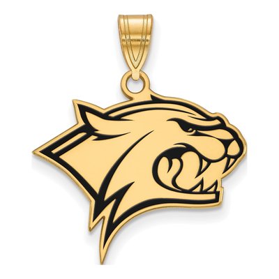 University of New Hampshire Gold-Plated Sterling Silver Large Wildcat Pendant