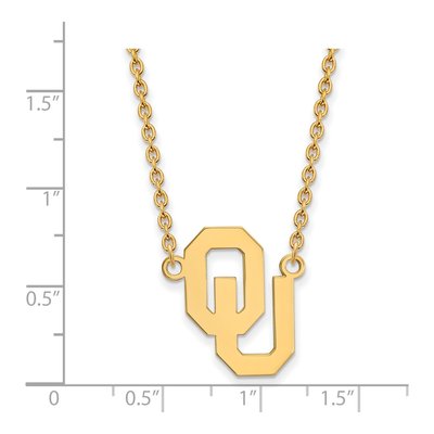 University of Oklahoma Gold-Plated Sterling Silver Large O-U Pendant Necklace – view 2