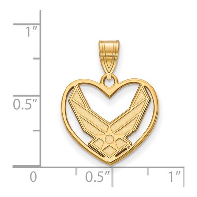 United States Air Force Academy Gold-Plated Sterling Silver Medium U.s Air Heart Pendant – view 2