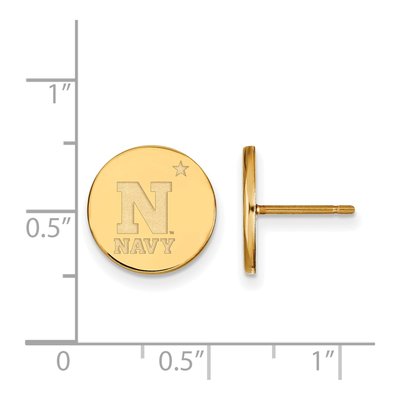 United States Naval Academy Gold-Plated Sterling Silver US Small Disc Stud Earrings – view 2