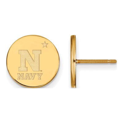 United States Naval Academy Gold-Plated Sterling Silver US Small Disc Stud Earrings