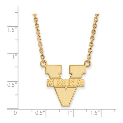University of Virginia Gold-Plated Sterling Silver Large UVA Pendant Necklace – view 2