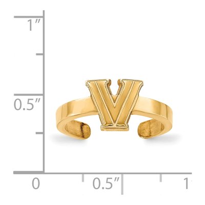 Villanova University Gold-Plated Sterling Silver Toe Letter V Ring – view 2