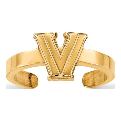 Villanova University Gold-Plated Sterling Silver Toe Letter V Ring