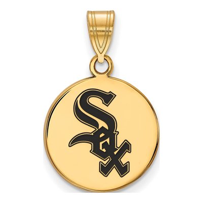 Chicago White Sox Gold-Plated Sterling Silver Medium Enamel Pendant