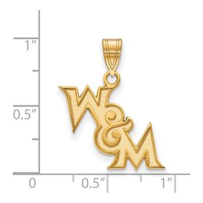 College of William & Mary Gold-Plated Sterling Silver Of Medium Pendant – view 3