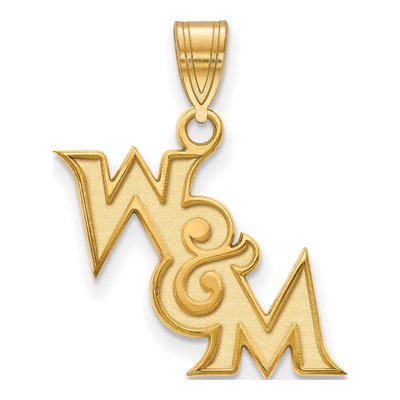 College of William & Mary Gold-Plated Sterling Silver Of Medium Pendant