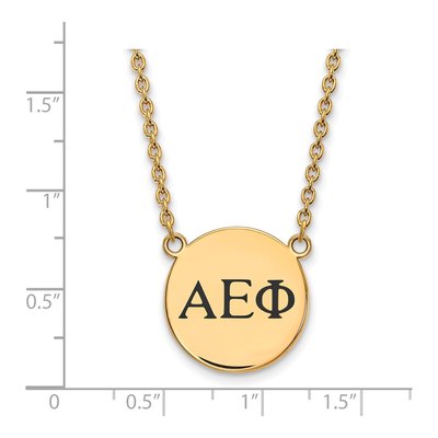 Alpha Epsilon Phi Gold-Plated Sterling Silver Small Aephi Sorority Necklace – view 2