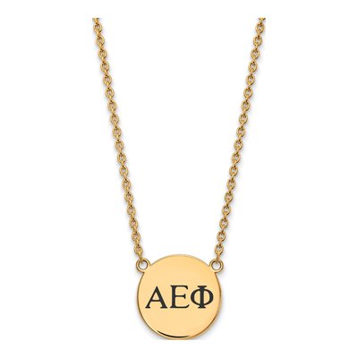 Alpha Epsilon Phi Gold-Plated Sterling Silver Small Aephi Sorority Necklace