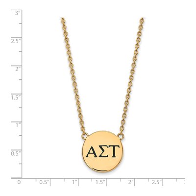 Alpha Sigma Tau Gold-Plated Sterling Silver Large Sorority Necklace – view 2
