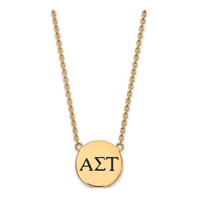 Alpha Sigma Tau Gold-Plated Sterling Silver Large Sorority Necklace