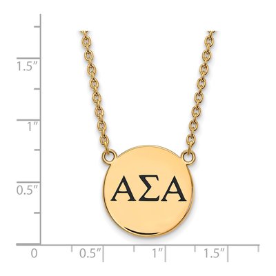 Alpha Sigma Alpha Gold-Plated Sterling Silver Large Sorority Pendant Necklace – view 2