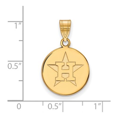 Houston Astros Gold-Plated Sterling Silver Medium Disc Pendant – view 2