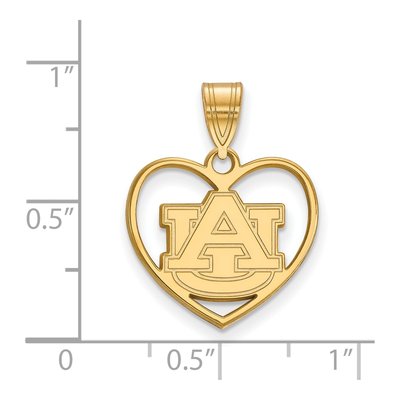 Auburn University Gold-Plated Sterling Silver Medium Heart Pendant – view 2