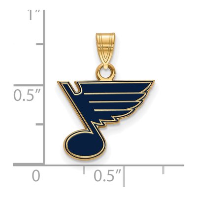 St. Louis Blues Gold-Plated Sterling Silver Small Enameled Pendant – view 2