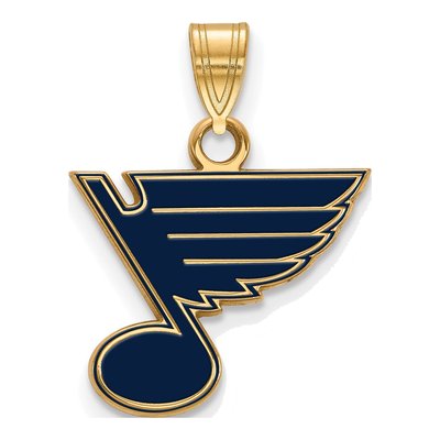 St. Louis Blues Gold-Plated Sterling Silver Small Enameled Pendant