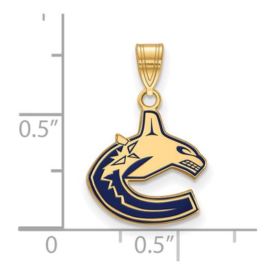 Vancouver Canucks Gold-Plated Sterling Silver Small Enameled Pendant – view 2