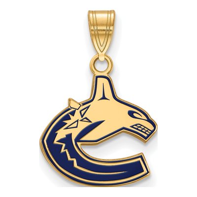 Vancouver Canucks Gold-Plated Sterling Silver Small Enameled Pendant