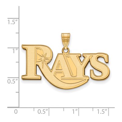 Tampa Bay Rays Gold-Plated Sterling Silver Large Script Pendant – view 2