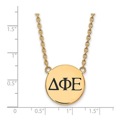 Delta Phi Epsilon Gold-Plated Sterling Silver Large Sorority Pendant Necklace – view 2