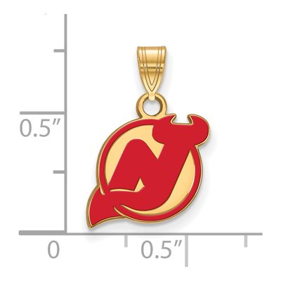 New Jersey Devils Gold-Plated Sterling Silver Small Enamel Pendant – view 2