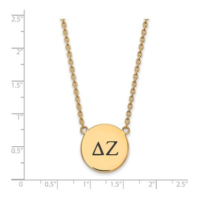 Delta Zeta Gold-Plated Sterling Silver Large Sorority Pendant Necklace – view 2