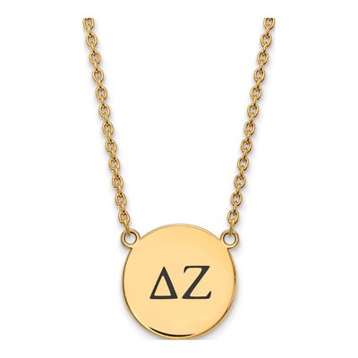 Delta Zeta Gold-Plated Sterling Silver Large Sorority Pendant Necklace