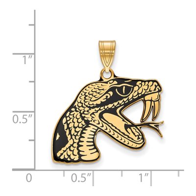 Florida A&M University Gold-Plated Sterling Silver Large A&m Rattlers Enamel Pendant – view 2