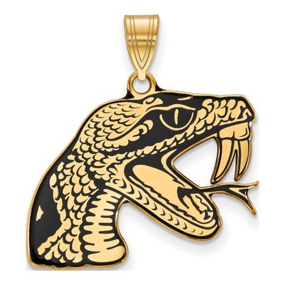 Florida A&M University Gold-Plated Sterling Silver Large A&m Rattlers Enamel Pendant