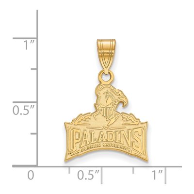 Furman University Gold-Plated Sterling Silver Medium Paladins Pendant – view 2