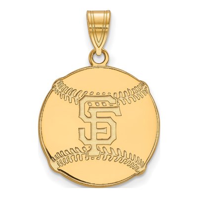 San Francisco Giants Gold-Plated Sterling Silver Large Baseball Pendant