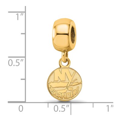 New York Islanders Gold-Plated Sterling Silver Extra Small NY Dangle Bead – view 3