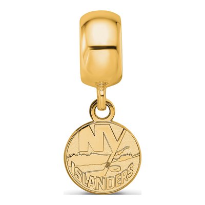 New York Islanders Gold-Plated Sterling Silver Extra Small NY Dangle Bead – view 4
