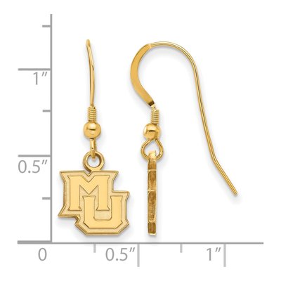 Marquette University Gold-Plated Sterling Silver Earrings – view 2
