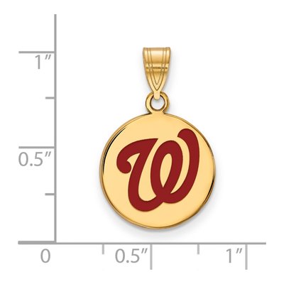 Washington Nationals Gold-Plated Sterling Silver Medium Enamel Pendant – view 2