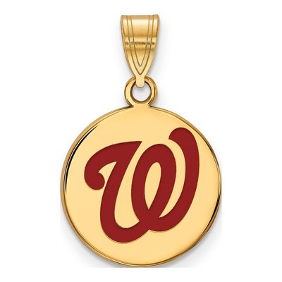 Washington Nationals Gold-Plated Sterling Silver Medium Enamel Pendant