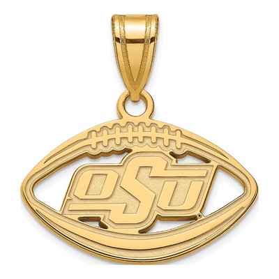 Oklahoma State University Gold-Plated Sterling Silver Medium O-S-U Football Pendant