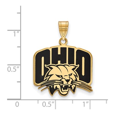 Ohio University Gold-Plated Sterling Silver Large Enameled Pendant – view 2