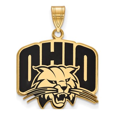 Ohio University Gold-Plated Sterling Silver Large Enameled Pendant
