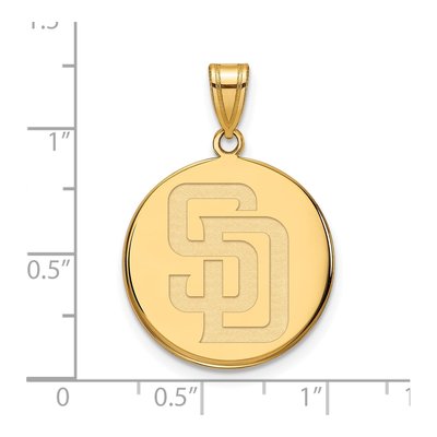 San Diego Padres Gold-Plated Sterling Silver Large Disc Pendant – view 2