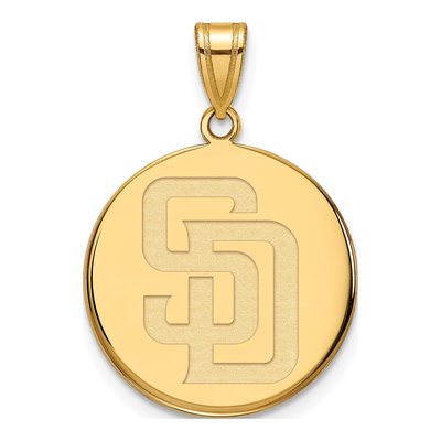 San Diego Padres Gold-Plated Sterling Silver Large Disc Pendant