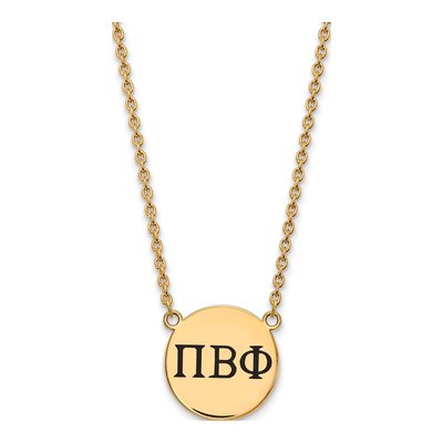 Pi Beta Phi Gold-Plated Sterling Silver Large Sorority Necklace
