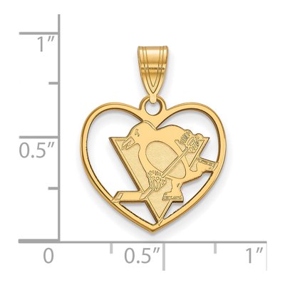 Pittsburgh Penguins Gold-Plated Sterling Silver Medium Heart Pendant – view 2