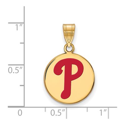 Philadelphia Phillies Gold-Plated Sterling Silver Medium Enamel Pendant – view 2