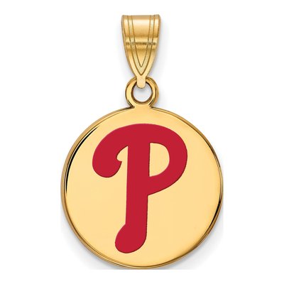 Philadelphia Phillies Gold-Plated Sterling Silver Medium Enamel Pendant