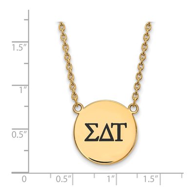 Sigma Delta Tau Gold-Plated Sterling Silver Large Greek Letters Necklace – view 2