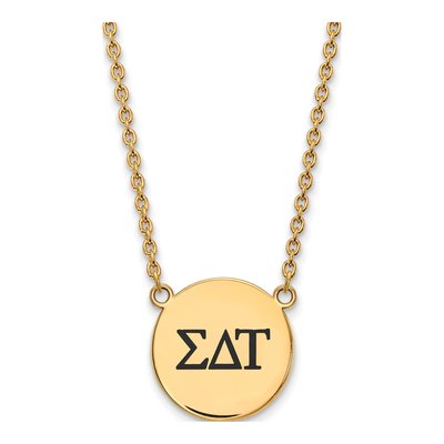 Sigma Delta Tau Gold-Plated Sterling Silver Large Greek Letters Necklace
